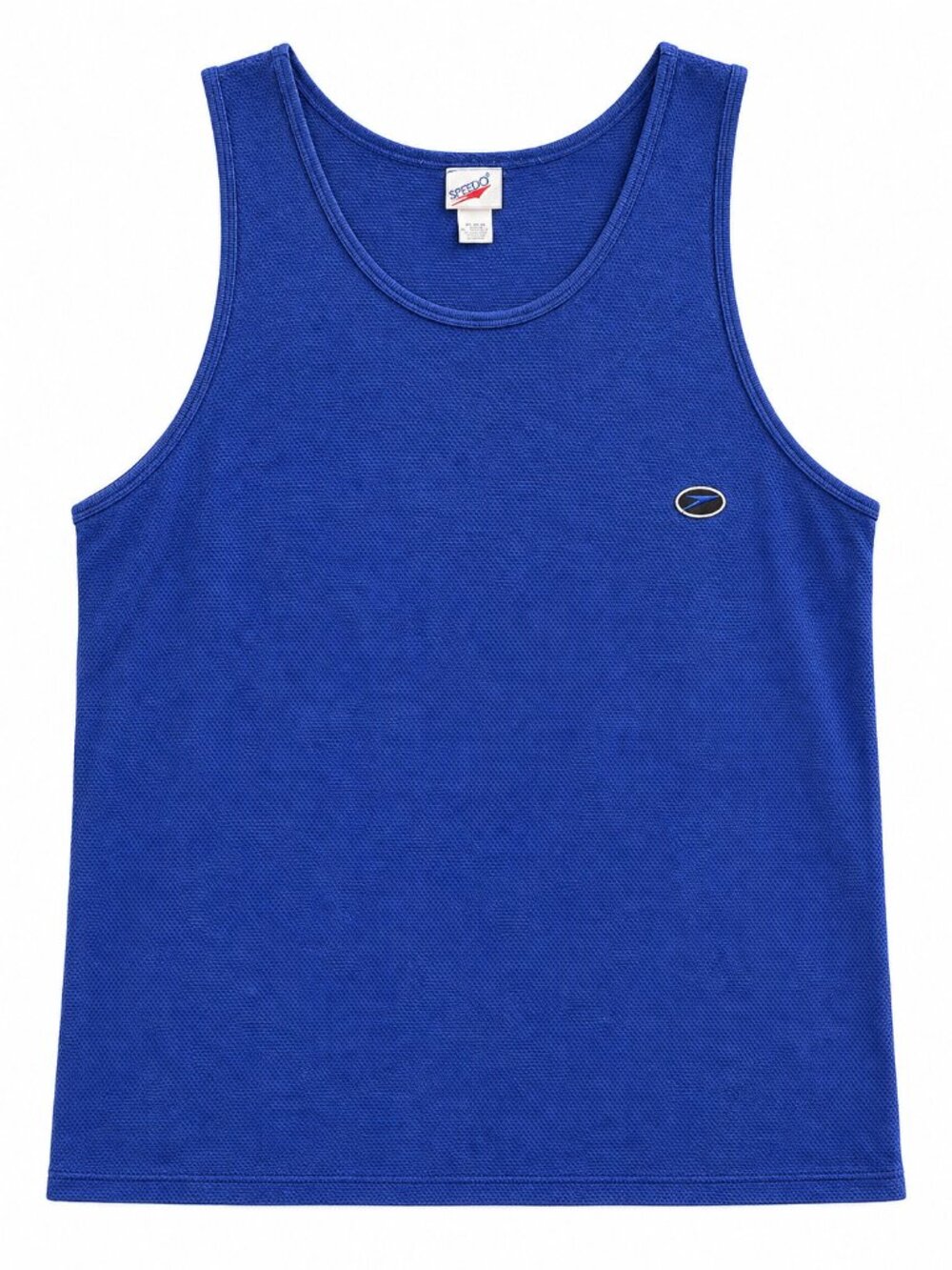 Vintage 90s Speedo Tank Top Mens XL Blue Cotton Spellout Made in USA